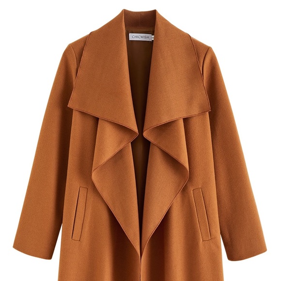 CHICWISH OPEN FRONT WOOL-BLEND COAT - Picture 2 of 7